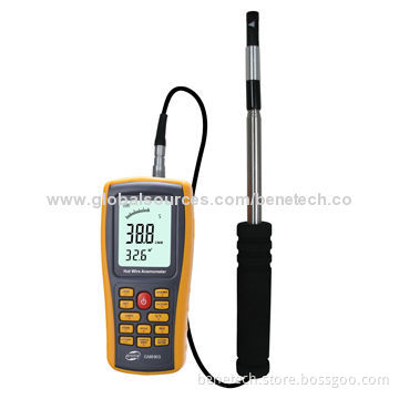 GM8903 LCD Display Hot Wire Anemometer, 4*1.5V AAA Batteries Power Supply
